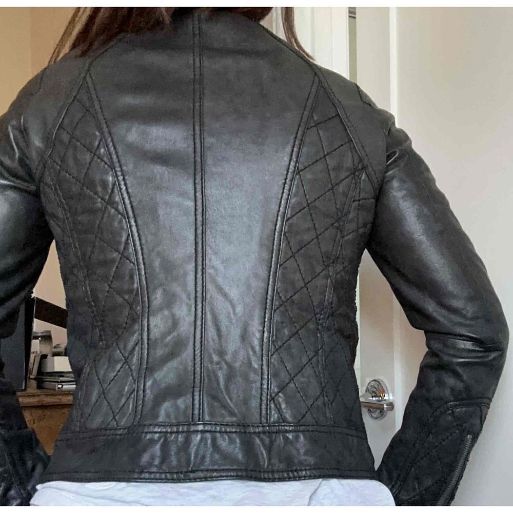 MICHAEL Michael Kors Womens Motorcycle Jacket Size Petite Small Brown Leather - Picture 3 of 9